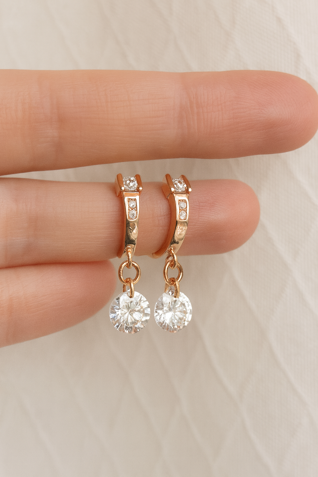 Pendientes “Dulce Destello Oro Rosa”