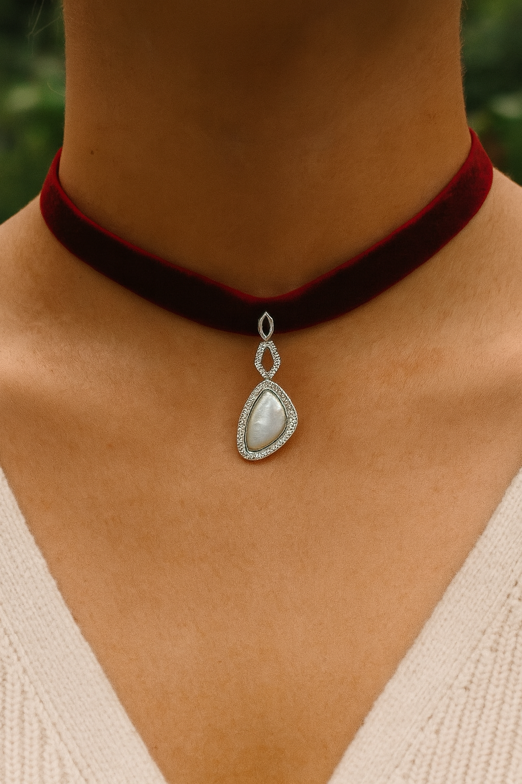 Colgante de Plata con Perla Barroca y Circonitas