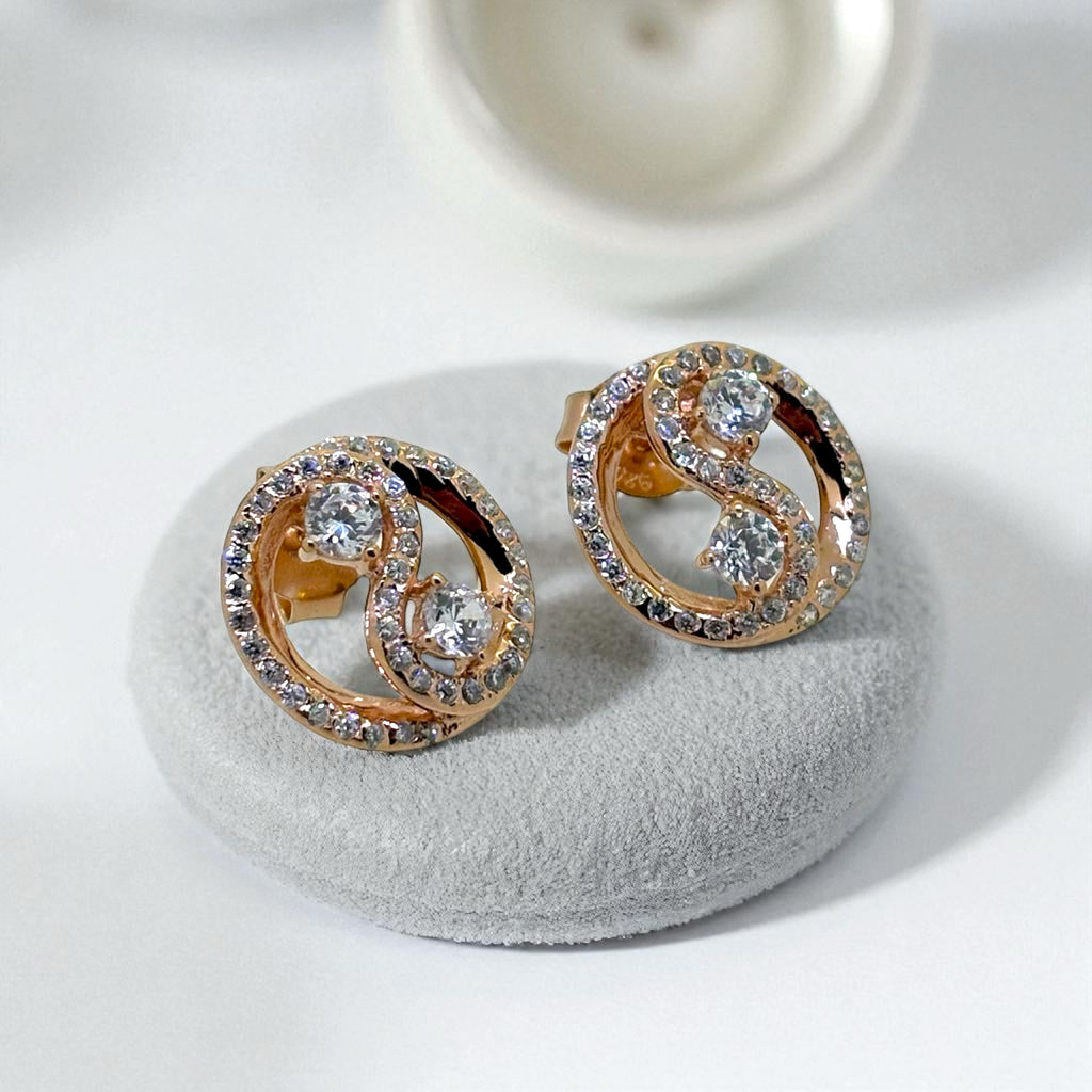 Pendientes de Plata bañados en Oro con detalle de Circonitas