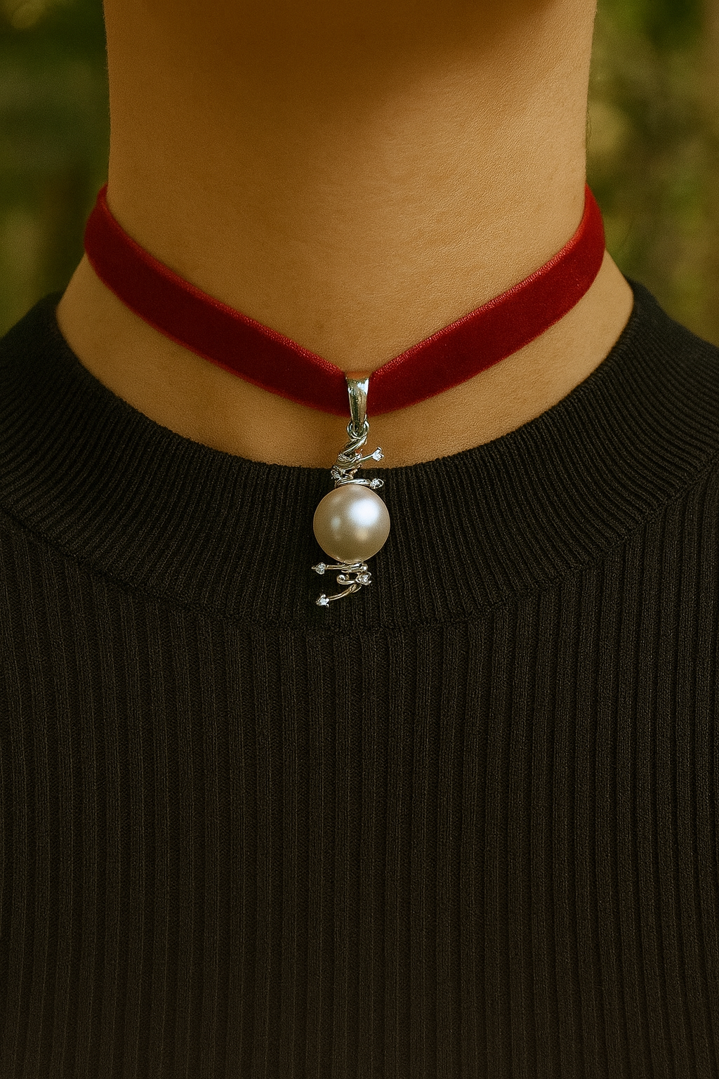 Colgante Perla con Destellos