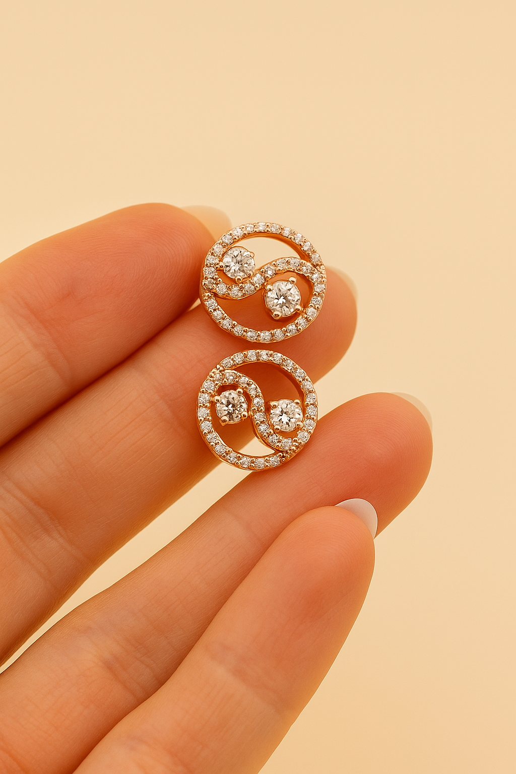 Pendientes de Plata bañados en Oro con detalle de Circonitas