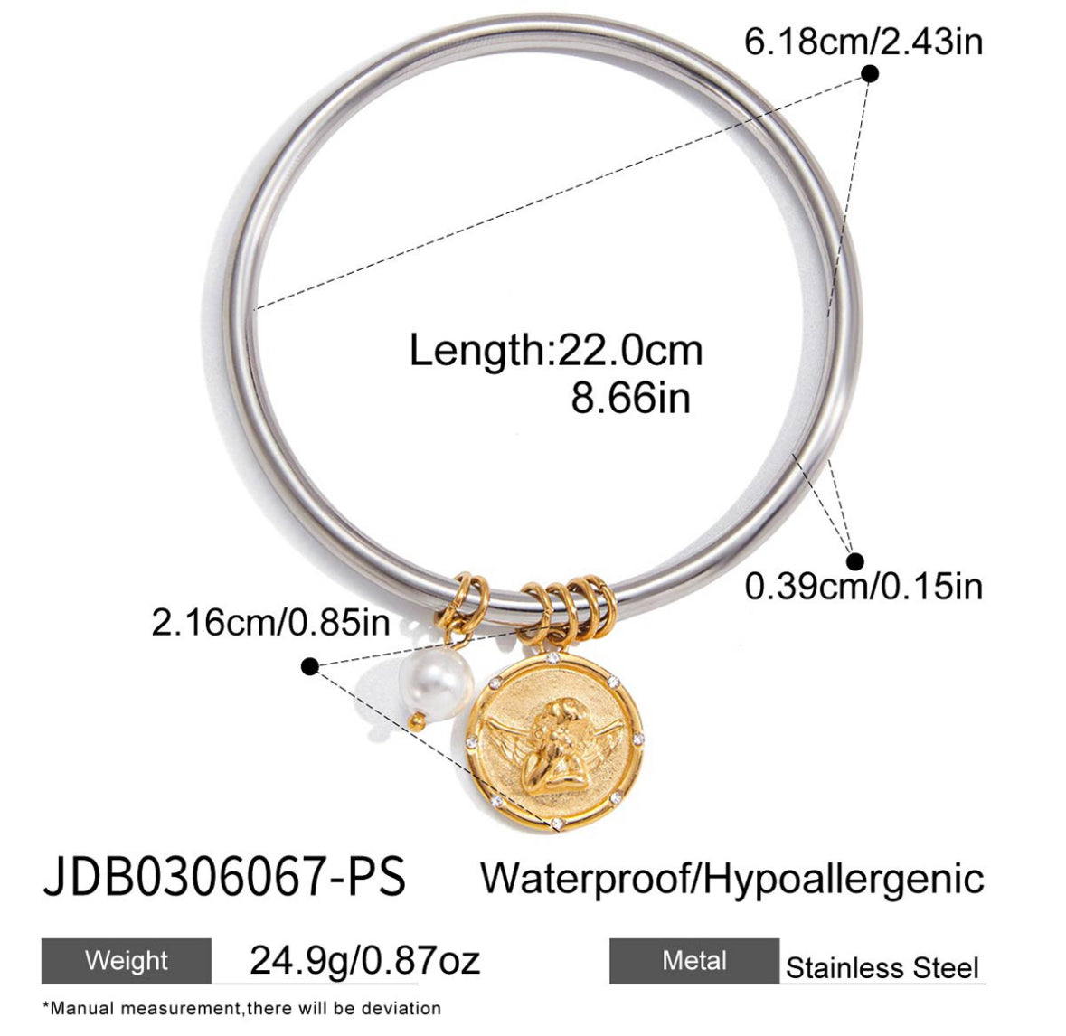 Pulsera Charms Silver Ángel