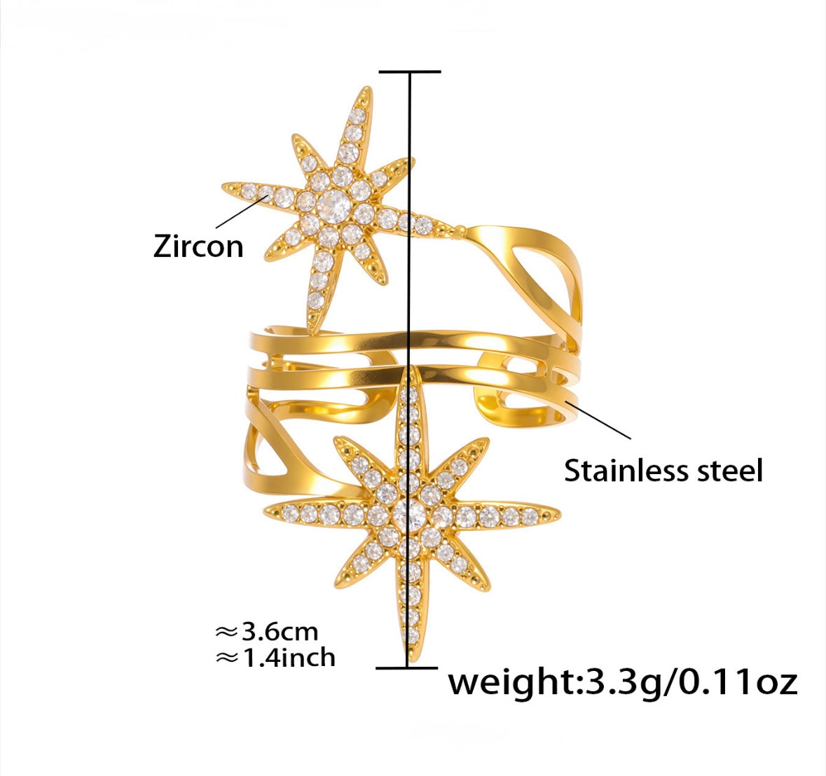 Anillo Doble Starburst