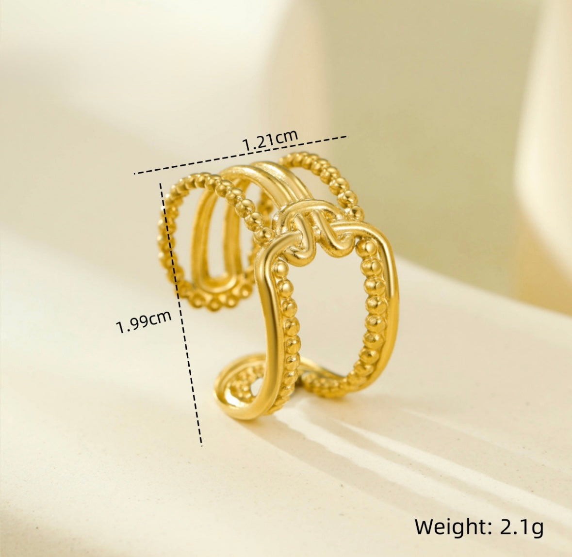 Anillo Golden Duo Beads