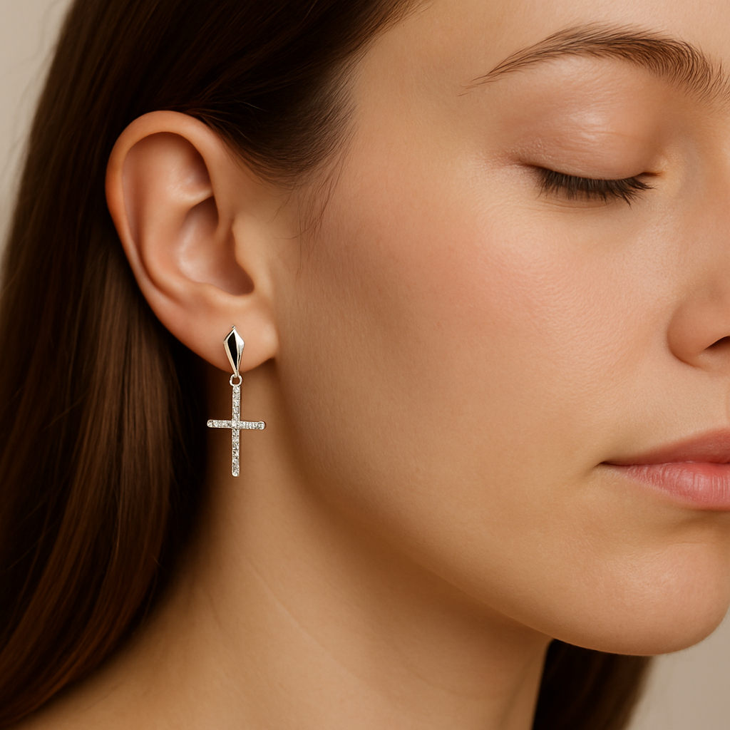 Pendientes Cruz con Circonitas