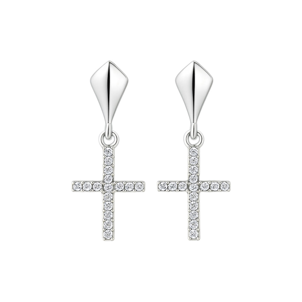 Pendientes Cruz con Circonitas