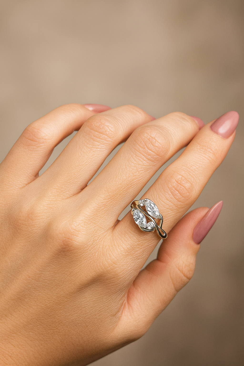 Anillo de Plata Doble Destello