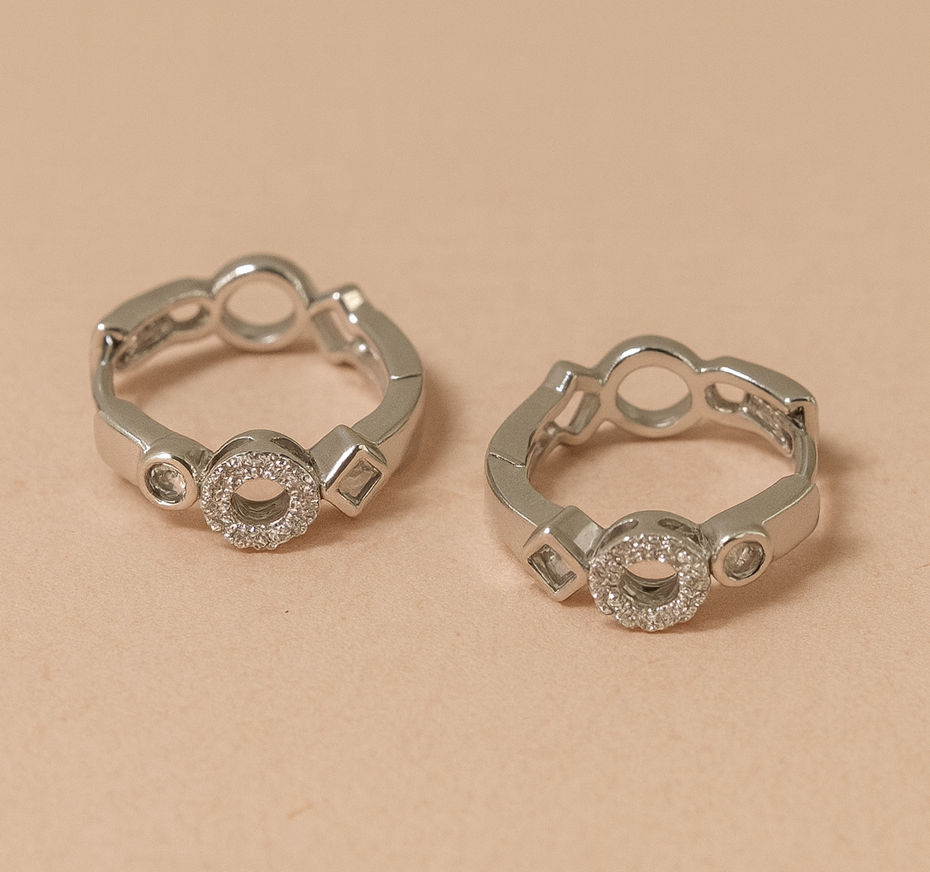 Pendientes Aro Plata con Circonitas Brillantes