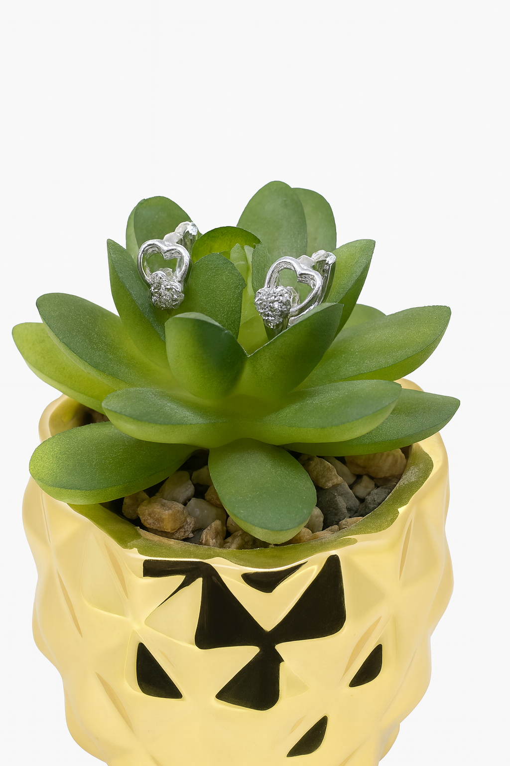 Pendientes de Plata 925 con Corazón y Zirconias