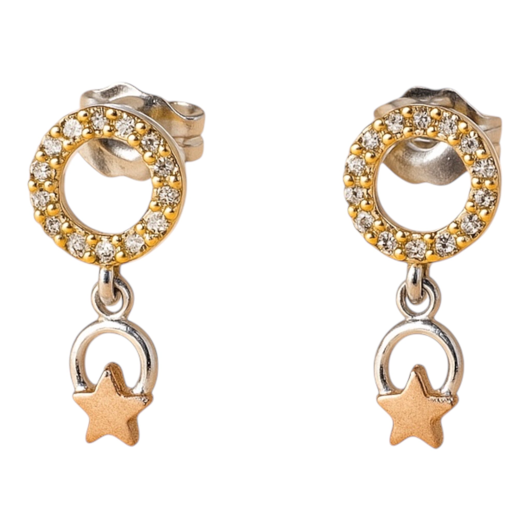 Pendientes Círculo Dorado con Estrella