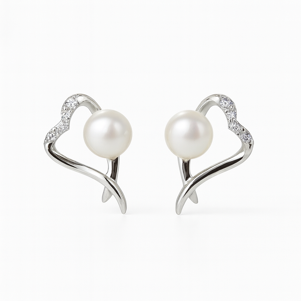 Pendientes de Plata con Perla Natural